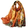 Visual Axles Gustav Klimt Oil Painting Silk Scarf The Tree Of Life Shawl Foulard for Women Bandana Spring Scarves7566254