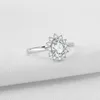 Aininohi 2017 Nuevo anillo de boda de vástago de halo de halo de halo de lujo de lujo 925 Sterling Silver Fancy Sunflower Y200106
