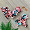 High Waist Bikini Floral Swimwear Women Bandeau Swimsuit Ruffled Beachwear Sexy Printed Bikini Set Push Up Bathing Suit T200508