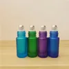 5ml Essential/basic Oil Bottles Roll on glass Roller Ball Massager Colorful Essential Oil Perfume Thick Glass Roller Bottles