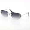 Säljer mode solglasögon UV400 -skydd Rimlösa solglasögon för kvinnor adumbral män kvinna stora fyrkantiga glasögon utomhus som kör glasögon man och kvinna