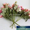 Flores de seda de buquê artificial para decoração pequena rosas falsificadas flor decoração do casamento outono Falha Flores de mesa Hotel Diy Decor