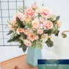 Pivoines artificielles en soie, fleurs pour décoration de maison, Bouquet de fausses fleurs en plastique de haute qualité, décor de centre de Table de mariage