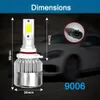 2pcs / pair 9006 C6 LED Car Faróis 72W 7600LM COB Auto Farol lâmpadas H1 H3 H4 H7 H11 880 9004 9005 9006 9007 luzes do carro Styling