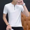 Browon Summer Top Men T-shirt swobodny krótkie bawełniane koszulki biznesowe Slim Fil Solid Kolor T-Fashions 220118