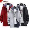 Men's Sweaters Men Sweater Fleece Cardigan Winter Jacket Slim Simple Long Hooded Hooodies Thick Warm Coat 2022 Mens Clothing 4XL