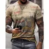 T-shirts hommes 20221 Été Hommes T-shirt 3D Voiture Autoroute Moto Biker Hip Hop Tshirt Tee Top Oversize T-shirt Pour Vintage C291E