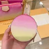 Lady Gradient Colorful Fashion Chain Bags Square With Oval Panelled Coin Pouch Totes Fresh Zipper Pocket Interior Compartment Wome306J