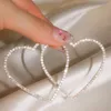2021 valentines gift fashion women jewelry gold color white blue pink cz hollow heart shaped hoop earring drop ship