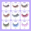 Vente en gros Multi Couleur 3D Fuax Vison Cils Couleur Naturelle Faux Cils Dramatique Pleine Bande Faux Lash Partie Coloré Cils pour Cosplay Halloween Maquillage