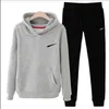 Vrouwen Hooded Women Trainingspakken 2 Stuk Sets Lange Mouw Streep Womens Hoodies Tops Sweatpant Casual Plus Size 2008 #