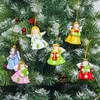 Ornamento del árbol de navidad Ángel colgante de arcilla suave ángel muñeca rosada de la Navidad azul falda de la muchacha Decoración colgante