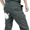 Multi Poche Cargo Travail Respirant À Séchage Rapide Armée Hommes Pantalon Casual Été Automne Lâche Militaire Tactique Pantalon Mâle 201221