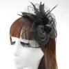 Gelin Alın Adetleri Düğün Şapka Headdress Gelin Saç Aksesuarları Çiçek Başlığı Fascinator Tüy Çiçek Kafa Organze Peçe