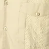 メンズ伝統的キューバキャンプカラーグヤベラシャツ半袖刺繍入りメキシコカリブ海スタイルのビーチシャツ4ポケット220222