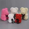 Diamond Rose Bear Eternal Artificial Roses Foam Flower Diamonds bear rose Valentine's Day Romantic gifts Drop 220311