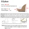 EILYKEN Zomer Beknopt duidelijk PVC Transparant Peep Toe Platform Wiggen Slippers Sandalen Dames Mode Hoge Hakken Vrouwelijke Schoenen Y0427