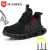 SUADEEX Per scarpe da lavoro con puntale in acciaio Leggero anti-schiacciamento Costruzione Sicurezza sul lavoro Scarpe da ginnastica Uomo Y200915