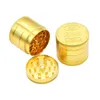 Completa de ouro banhado a ouro Moedor 40mm 50mm Diâmetro Seco Tabaco de Fitoterápicos Esmagar Moler Smashera20 A53