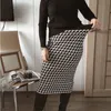 GigogoU Luxury Jacquard Knit Sweater Skirt Elastic Band High Waist Midi Pencil Bodycon Women long s Jupe Femme Faldas 220224