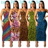 Verão Womens Designer Sexy Dress Leopard Imprimir Halter Vestidos Sem Mangas Cintas de Ombro Dress Senhoras 2022 Tendências Novo Apparel