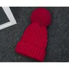 Qualité amovible véritable vison fourrure de renard Pom Poms balle acrylique bonnets hiver chaud plaine chapeaux adultes enfants enfants Slouchy hommes femmes 8251560