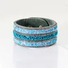 S1799 Hot Fashion Schmuck PU Leder Armband Pailletten Bunte Perlen Kunstleder Armbänder