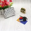 4pcs bolsas de moeda feminino puprismo prismático Palin curto hasp carteira pequena