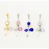 3 färger kroppsmycken fin stil navel belly ring 10 st bland färger sten droppe fabrik td9mk6848046