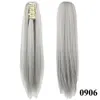 Regalo de San Valentín cola de caballo clip de garra extensión de cabello largo Extensiones de cabello sintético Colas de caballo Clip recto de 24 pulgadas en extensión de cabelloN2747750