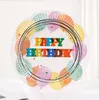 Happy Birthday Disposable Dinnerware Paper Plate Set 10pcs 7 Inches Party Tableware Cake Fruit Candy Tray RRF13197