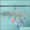 Hangers & Racks Clothing Housekee Organization Home Garden Foldable Clothes Hanger Airer Stainless Steel Underwear Sock Dryer Laundry Rack F