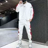 Hommes Sportswear Set Printemps Automne Mens Survêtement Patchwork Hip Hop Sweat + Pantalon Mâle Veste Casual Streetwear Track Suits 211230