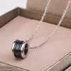 Fashion Necklace Designer jewelry luxury diamond jewellery Platinum Rose Gold chain White Black Ceramic spring pendant necklaces wedding Gift for Women wholesale