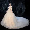 Starry Sky Mistrz Sukienka ślubna 2022 Nowy Temperament Bride Winne Winne Luksusowe Tube Top Trailing Palace Princess Dress