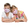 2022 KN95 Masques pour enfants Masques de protection jetables non tissés 4 couches d'impression dégradé d'étoiles roses anti-poussière anti-buée masques en forme de poisson