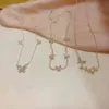 Cubic zircon fjäril pendantnecklaces för kvinnor känsliga smycken 14k guldpläterade kedjan choker halsband