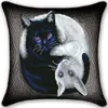 Воспроизведение кошек частичной круглой дрели алмазная роспись подушки подушки замена подушки корпус DIY арт мозаика вышивка крестом подарок
