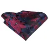 Bow Ties Navy Blue Burgundy Silk Wedding Tie för män Handky manschettkroppsgåva slips designer Business Party Dropshiping Hi-Tie Fred22