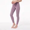 L-35 Solid Color Women Yoga Pants High midje Sport Gym Wear Legings Elastic Fitness Lady total full tights Workout