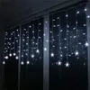 LED Snowflake Garland Rideau Lumières Conceptions pour fenêtre Accueil Fête de mariage Décoration Lumières de Noël 3,5 m extérieur intérieur 201203