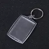 2022 Acrylic Plastic Blank Keyrings Insert Passport Photo Frame Keychain Picture Frame Keyrings Party Gift DH8888