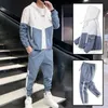 Hommes Sportswear Set Printemps Automne Mens Survêtement Patchwork Hip Hop Sweat + Pantalon Mâle Veste Casual Streetwear Track Suits 211230