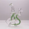 Recycleur Oil Rigs Glass Bong Pipe d'eau Fumer Pipe de pipe narguilée avec des percolateurs colorés inclus 1 bol