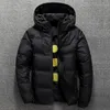 冬の暖かい男性のジャケットコートカジュアルな秋のスタンド襟のパッフの厚い帽子ホワイトアヒルパーカー男性男性の男性の冬のダウンジャケット201013