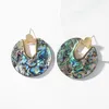 Bengelen kroonluchter 2021 boho ronde parel shell oorbel meisjes mode kleurrijke abalone statement sieraden voor vrouwen zomerfeest gi8765805