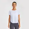 L-03 Yoga Sports Tops Short-sleeved Gym Clothes Women Loose Fit Shirt Quick-drying Breathable Fitness Casual T-shirt Yoga Top