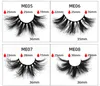 25 mm Long 3D Mink Eyelash Eyelash Extensões grossas Mink Lashes Natural Falso cílios com caixa de varejo 20 estilos