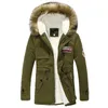 Wolle Linner Männer Winter Jacke Armee Grün Winter Männer Dicke Warme Pelz Kragen Lange Jacken Männer Mit Kapuze Parka Männer mantel 201104