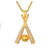 Titane Sport Accessoires Pendentif Colliers Silver Hip HOP Chain HOP Chain en acier inoxydable BLING BLING GLING OUT OUT OUT DE COULEUR DE GOLD POUR HOMMES BIJOUX DROP DROP